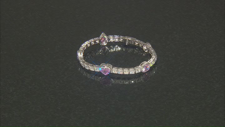 Judith Ripka Pink & White Cubic Zirconia Rhodium Over Sterling Silver Amour Bracelet 14.27ctw Video Thumbnail