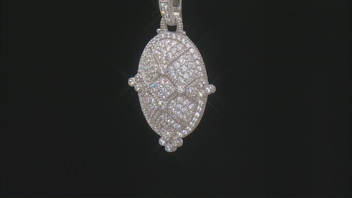 Judith Ripka Cubic Zirconia Rhodium Over Sterling Silver Pave Arielle Enhancer Pendant 3.62ctw Video Thumbnail