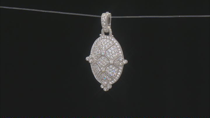 Judith Ripka Cubic Zirconia Rhodium Over Sterling Silver Pave Arielle Enhancer Pendant 3.62ctw Video Thumbnail