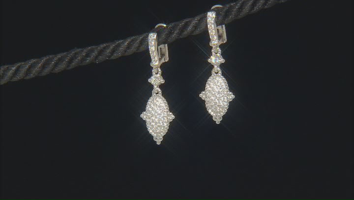 Judith Ripka Cubic Zirconia Rhodium Over Sterling Silver Pave Arielle Earrings 1.05ctw Video Thumbnail
