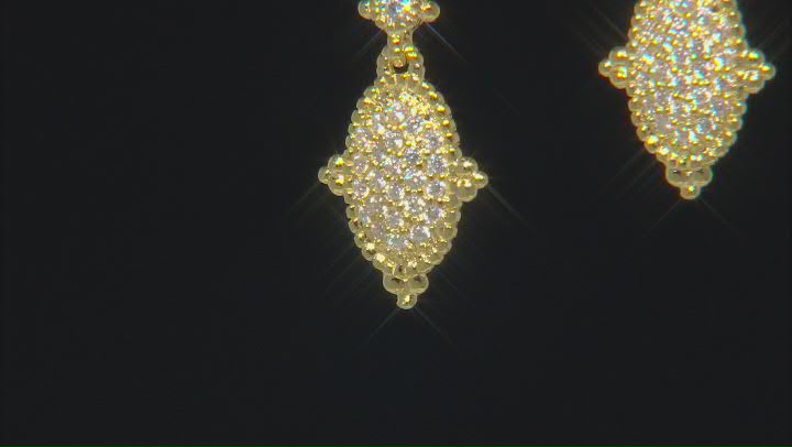 Judith Ripka Cubic Zirconia 14k Gold Clad Pave Arielle Earrings 1.05ctw Video Thumbnail