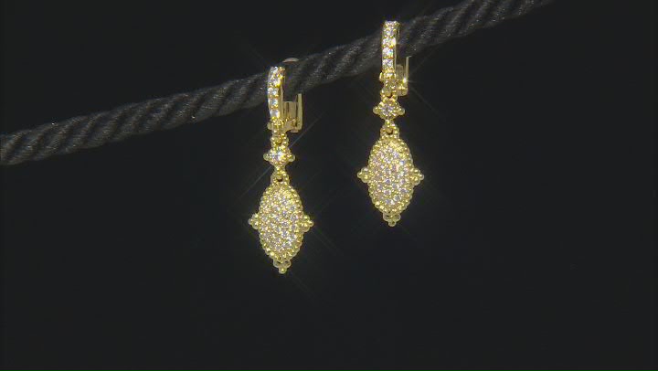 Judith Ripka Cubic Zirconia 14k Gold Clad Pave Arielle Earrings 1.05ctw Video Thumbnail