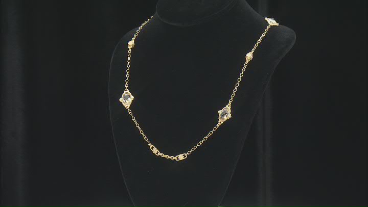 Judith Ripka Canary & White Cubic Zirconia 14k Gold Clad 36" Arielle Station Necklace Video Thumbnail