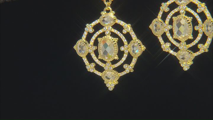 Judith Ripka Canary & White Cubic Zirconia 14k Gold Clad Garland Earrings 24.71ctw Video Thumbnail