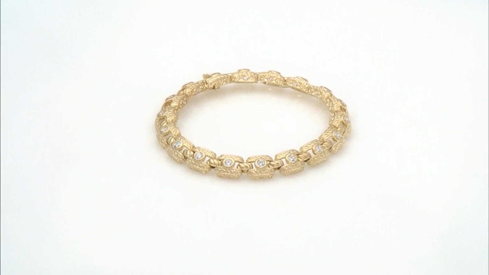 Judith Ripka Cubic Zirconia 14k Gold Clad Haute Collection Bracelet 3.45ctw Video Thumbnail