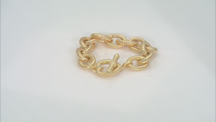 Judith Ripka Cubic Zirconia 14k Gold Clad Verona Heart Toggle Bracelet 0.11ctw Video Thumbnail