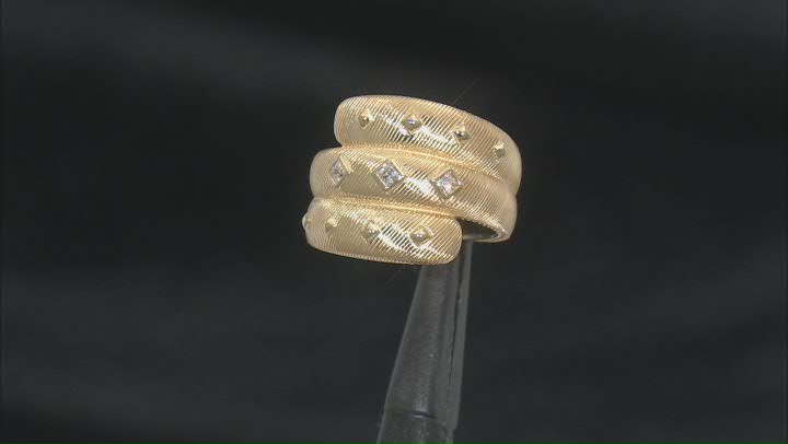 Judith Ripka Cubic Zirconia 14k Gold Clad Cairo Wrap Ring 0.23ctw Video Thumbnail