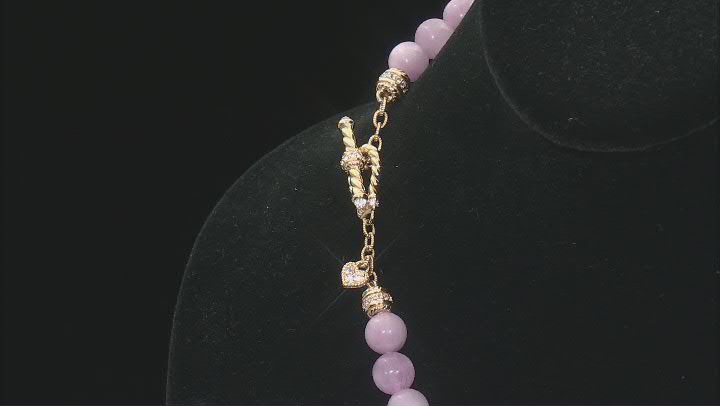 Judith Ripka Milky Kunzite & Multi-Gemstone 14k Gold Clad Casablanca Loop & Toggle Necklace 0.58ctw Video Thumbnail
