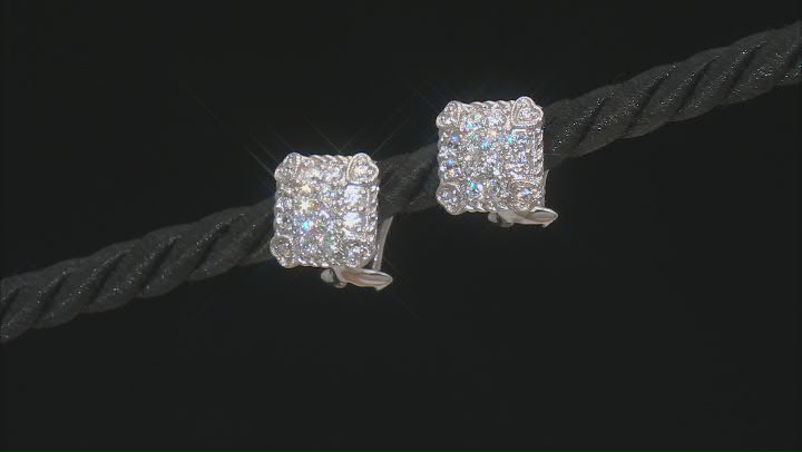Judith Ripka Cubic Zirconia Rhodium Over Sterling Silver Olivia Stud Earrings 1.20ctw Video Thumbnail
