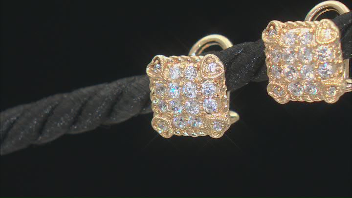 Judith Ripka Cubic Zirconia 14k Gold Clad Olivia Pave Stud Earrings 1.20ctw Video Thumbnail