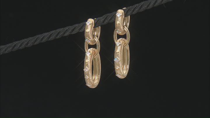 Judith Ripka Cubic Zirconia 14k Gold Clad Cairo Chain Link Earrings 1.35ctw Video Thumbnail