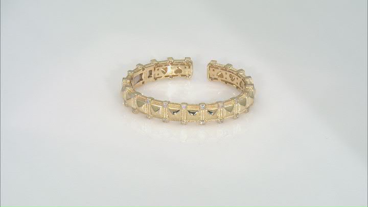 Judith Ripka Cubic Zirconia 14k Gold Clad Cairo Cuff Bracelet 2.87ctw Video Thumbnail