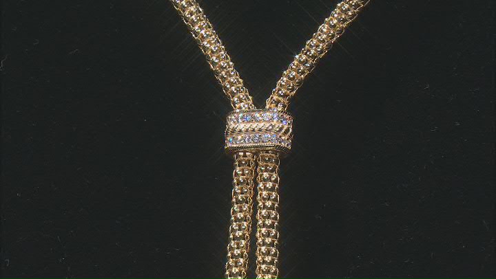 Judith Ripka Cubic Zirconia 14k Gold Clad 24" Popcorn Chain Verona Tassel Necklace 1.17ctw Video Thumbnail