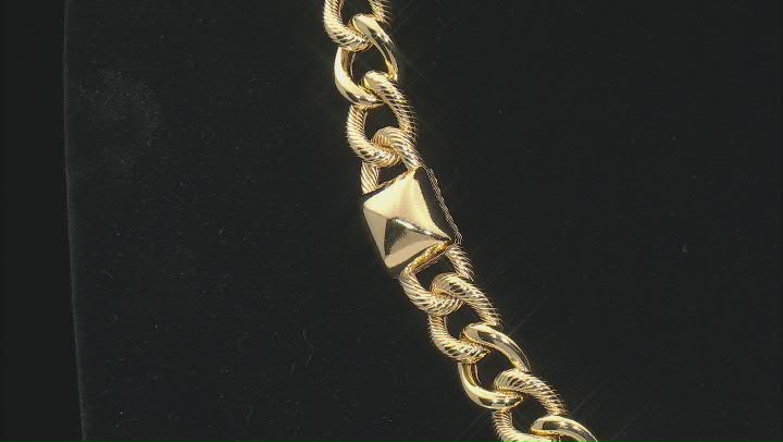 Judith Ripka Cubic Zirconia 14k Gold Clad Curb Link Cairo Necklace 0.17ctw Video Thumbnail