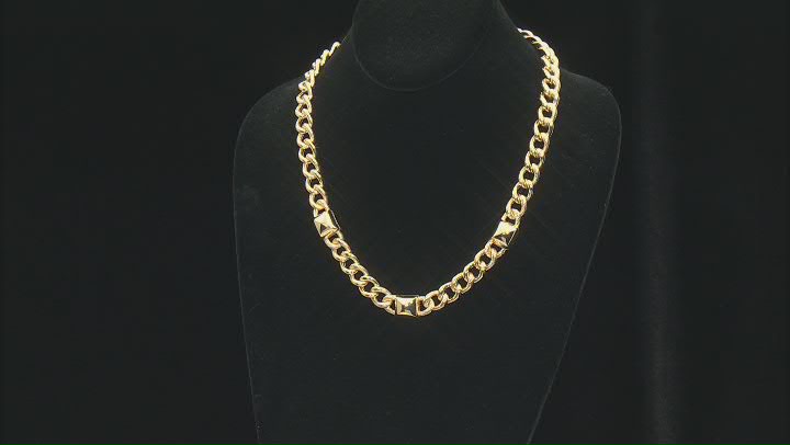 Judith Ripka Cubic Zirconia 14k Gold Clad Curb Link Cairo Necklace 0.17ctw Video Thumbnail