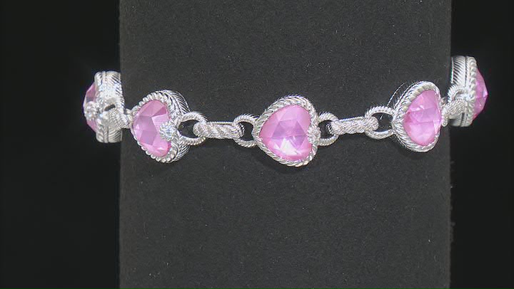 Judith Ripka Mother-of-Pearl Doublet With Cubic Zirconia Rhodium Over Romance Bracelet 0.45ctw Video Thumbnail
