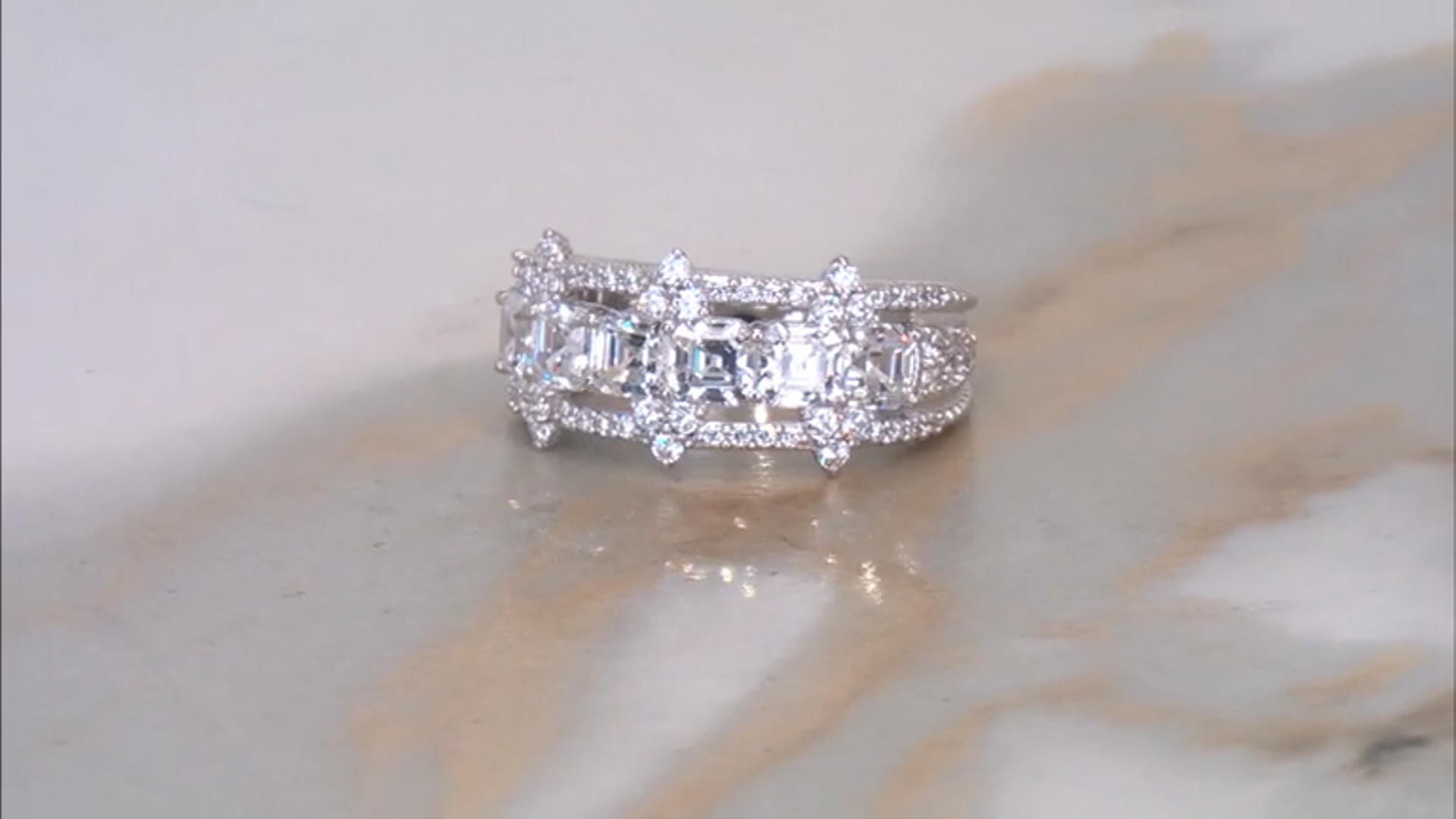 Judith Ripka Cubic Zirconia Rhodium Over Sterling Silver Toujours Ring 4.22ctw Video Thumbnail