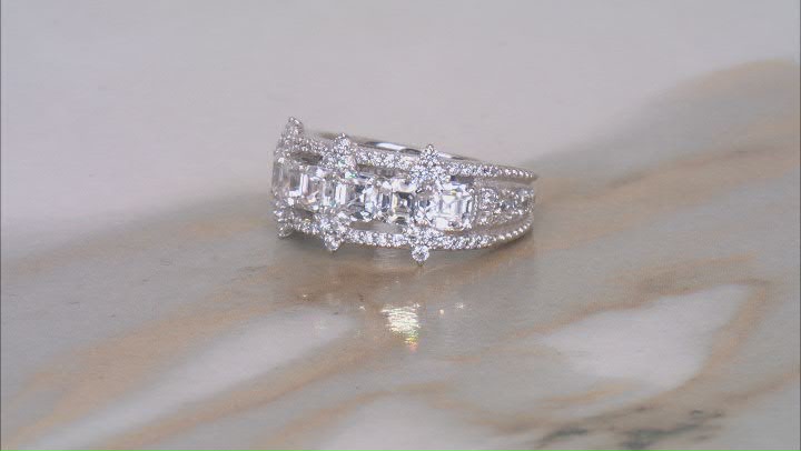 Judith Ripka Cubic Zirconia Rhodium Over Sterling Silver Toujours Ring 4.22ctw Video Thumbnail