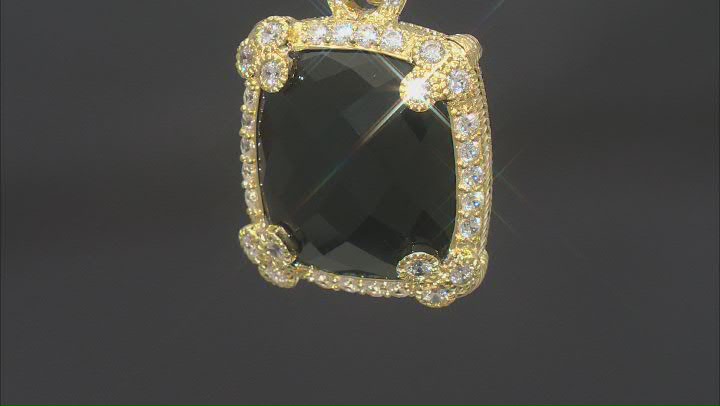 Judith Ripka Black Onyx With Cubic Zirconia 14k Gold Clad Monaco Enhancer 1.72ctw Video Thumbnail