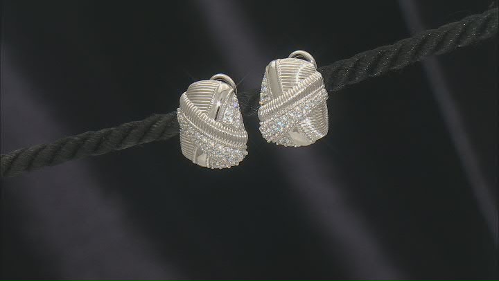 Judith Ripka Cubic Zirconia Rhodium Over Sterling Silver Jubilee Shield Earrings 1.64ctw Video Thumbnail