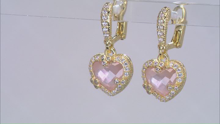 Judith Ripka Mother-of-Pearl Doublet With Cubic Zirconia 14k Gold Clad Ambrosia Earrings 1.01ctw Video Thumbnail