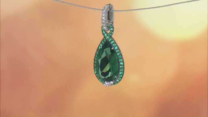 Judith Ripka Lab Created Green Quartz Rhodium Over Sterling Silver Portofino Enhancer 5.87ctw Video Thumbnail