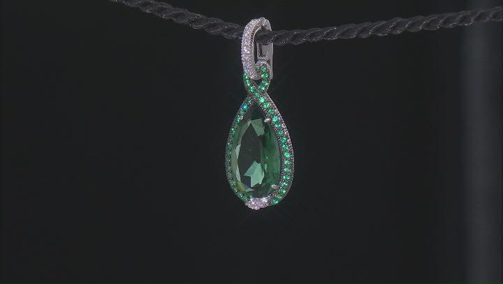 Judith Ripka Lab Created Green Quartz Rhodium Over Sterling Silver Portofino Enhancer 5.87ctw Video Thumbnail