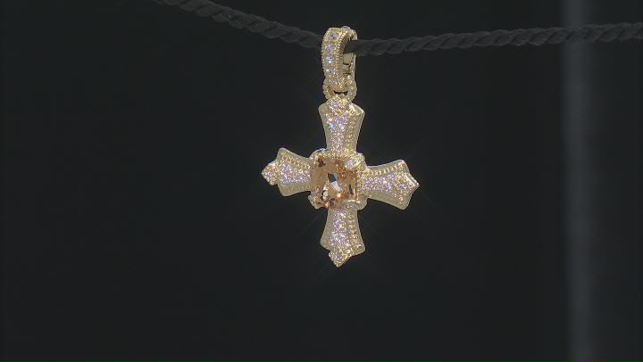 Judith Ripka Citrine With Cubic Zirconia 14k Gold Clad Cross Enhancer 3.23ctw Video Thumbnail