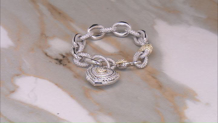 Judith Ripka Cubic Zirconia 14k Gold Clad & Rhodium Over Sterling Silver Romance Bracelet 0.25ctw Video Thumbnail