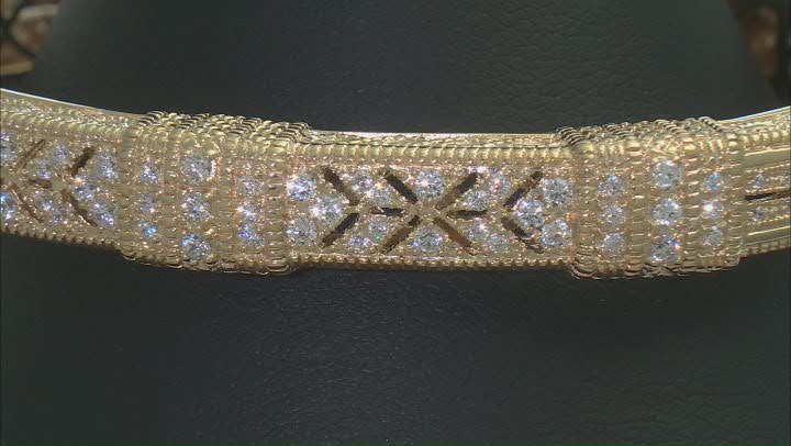 Judith Ripka Cubic Zirconia 14k Gold Clad Estate Cuff Bracelet 2.00ctw Video Thumbnail