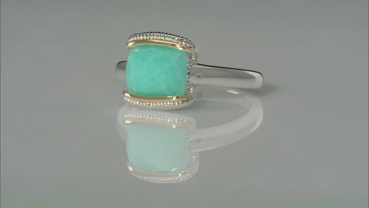 Judith Ripka Couture  Eternity Amazonite Rhodium Over Sterling Silver and 18K Gold Ring Video Thumbnail