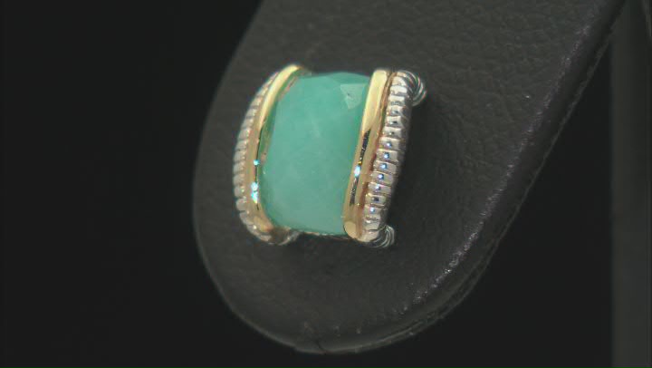 Judith Ripka Couture Eternity Amazonite Rhodium Over Sterling Silver and 18K Gold Stud Earrings Video Thumbnail