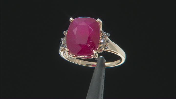 Red Ruby 10K Yellow Gold Ring 7.29ctw Video Thumbnail