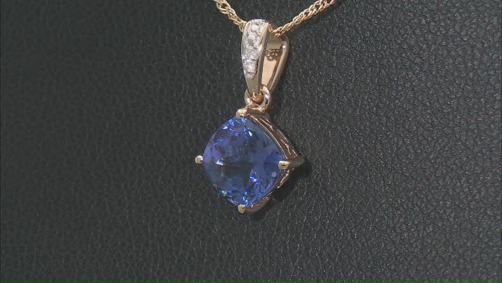 Blue Tanzanite 10k Yellow Gold Pendant With Chain 1.46ctw Video Thumbnail