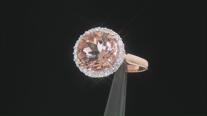 Peach Morganite 10k Rose Gold Ring 5.34ctw Video Thumbnail