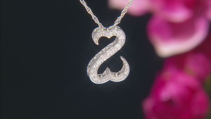 White Diamond Rhodium Over Sterling Silver Pendant With Chain 0.25ctw Video Thumbnail