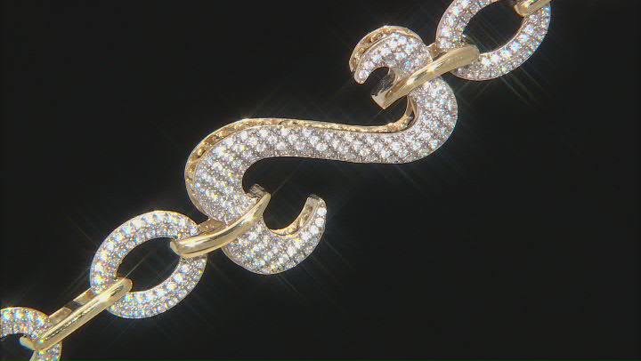 White Cubic Zirconia 14k Yellow Gold Over Sterling Silver Bracelet 4.20ctw (2.44ctw DEW)