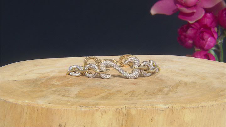 White Cubic Zirconia 14k Yellow Gold Over Sterling Silver Bracelet 4.20ctw (2.44ctw DEW) Video Thumbnail