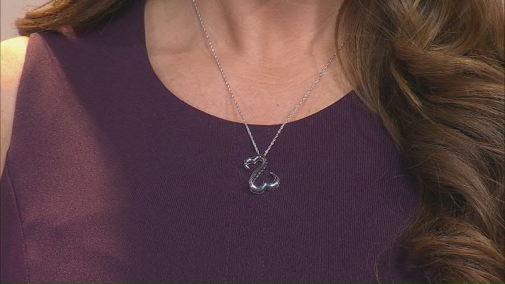 Rhodium Over Sterling Silver Pendant With Chain Video Thumbnail
