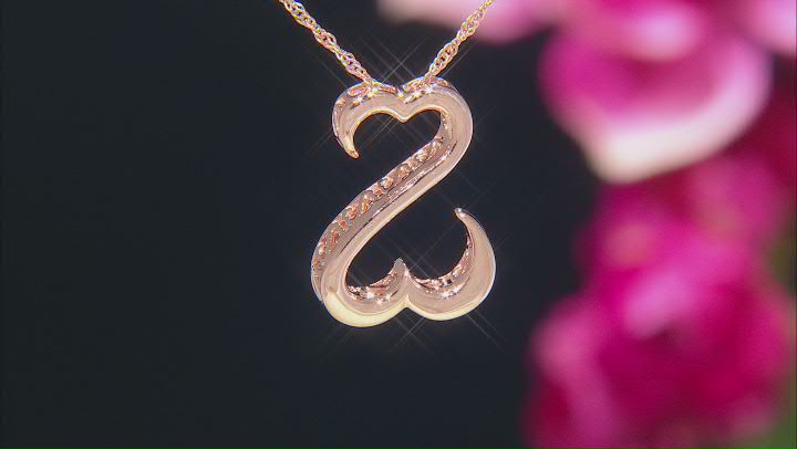 14k Rose Gold Over Sterling Silver Pendant With Chain Video Thumbnail