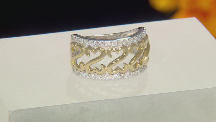 White Diamond Rhodium And 14k Yellow Gold Over Sterling Silver Ring 0.55ctw Video Thumbnail