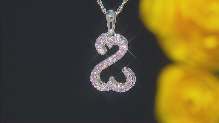 Pink Cubic Zirconia Rhodium Over Sterling Silver Pendant With Chain 1.25ctw Video Thumbnail