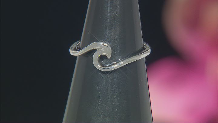 Rhodium Over Sterling Silver Wave Ring Video Thumbnail