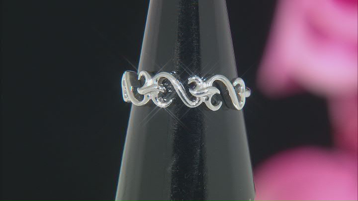 Rhodium Over Sterling Silver Band Ring Video Thumbnail