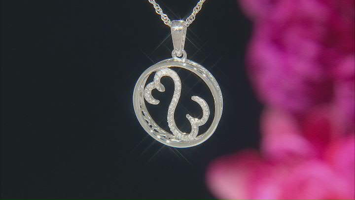 White Diamond Rhodium Over Sterling Silver Pendant With Chain 0.15ctw Video Thumbnail
