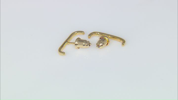 18k Gold Plated Ear Post Curve Bar and Nut (1 Pair) Video Thumbnail
