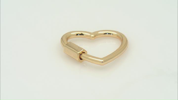 18k Gold Plated Carabiner Heart Shape Clasp appx 19.5x19.5mm Video Thumbnail