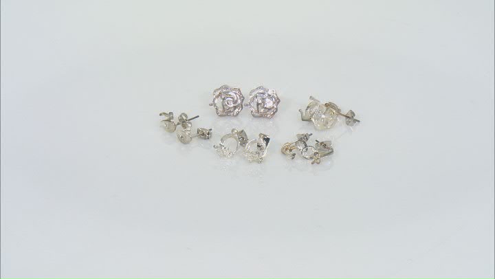 Stonesett Assorted Earrings Kit incl Silver Tone Teardrop, Bow, Swirls, Crown And Hearts Shapes Video Thumbnail