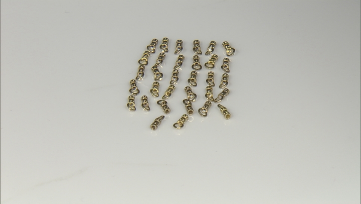 Loop-End Crimp Findings 34 pieces appx 1.5mm Raw Brass appx 9mm in length Video Thumbnail