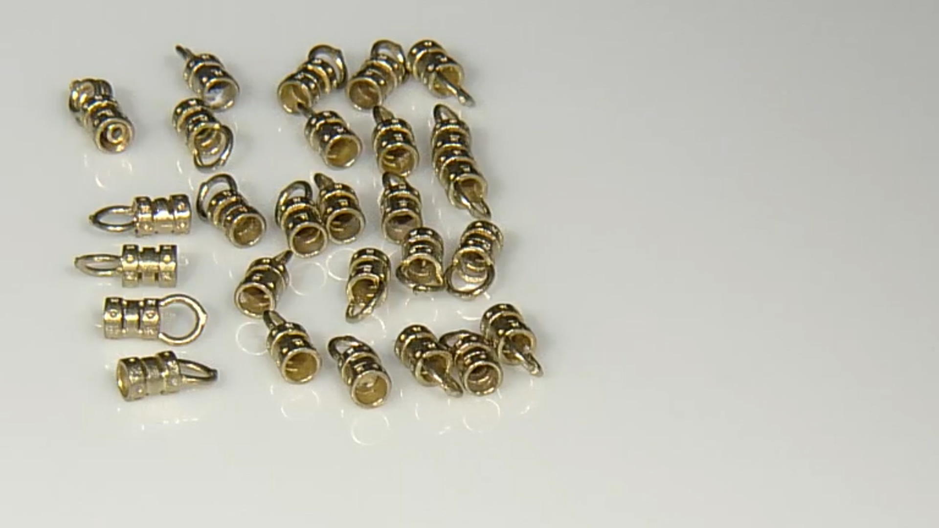 Loop-End Crimp Findings 27 pieces appx 3mm Raw Brass appx 10mm in length Video Thumbnail
